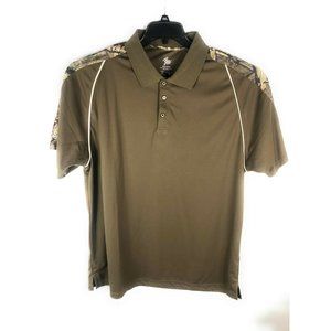Boo Men's 2XL  Polo Short Sleeve Anti-Bacterial Micro Polyester Brown Shirt A65